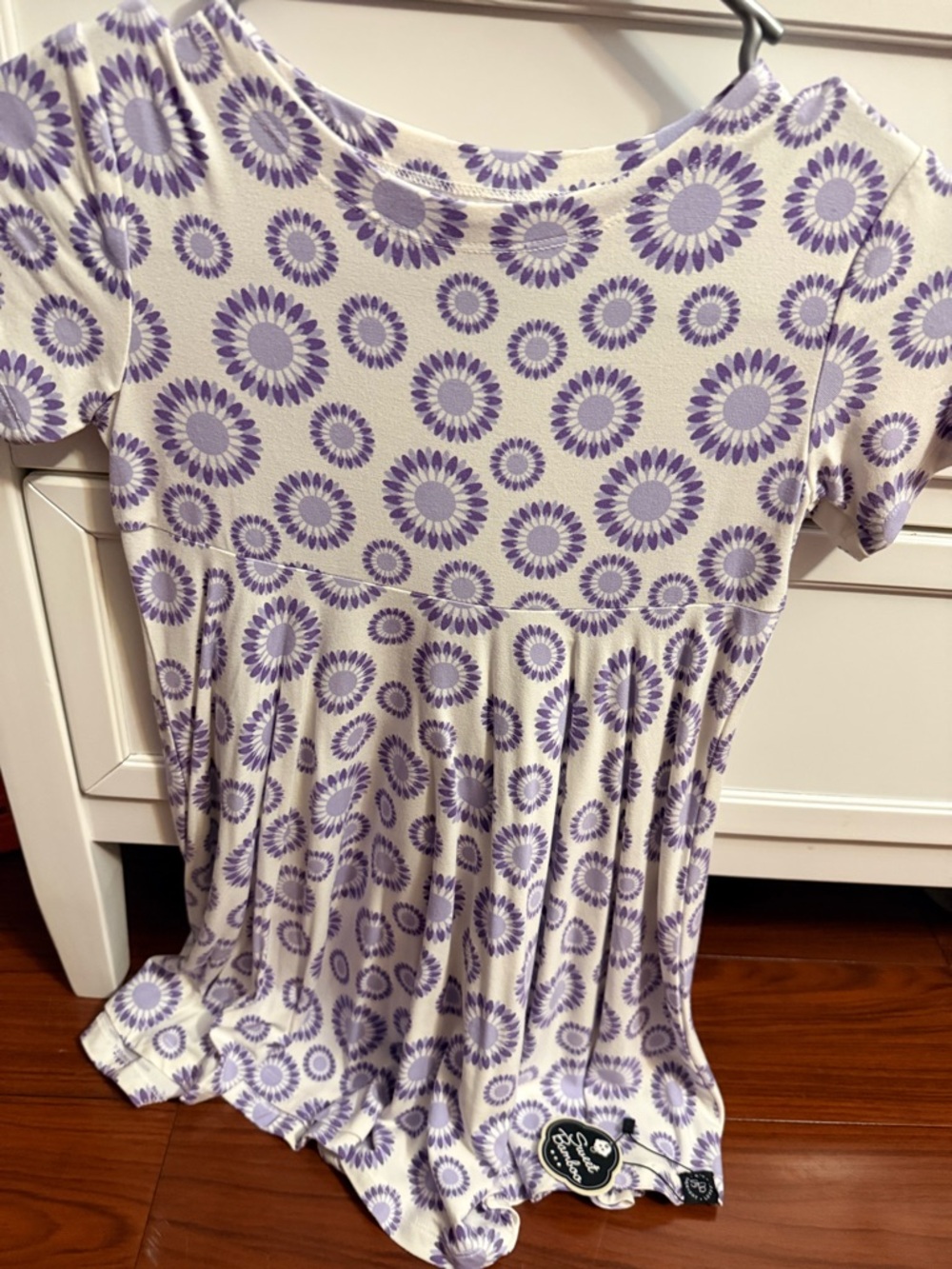 Girls' Casual Lavender Sunburst Print Dress